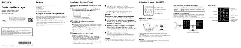 Page 1 of the manual User Manual Sony Walkman NWZ-E585