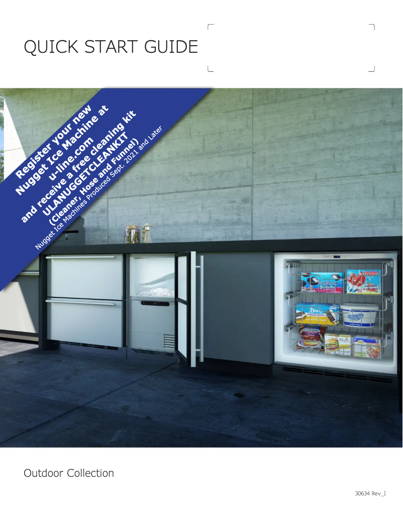 Page 1 of the manual Quick Start Guide U-Line OFZ124