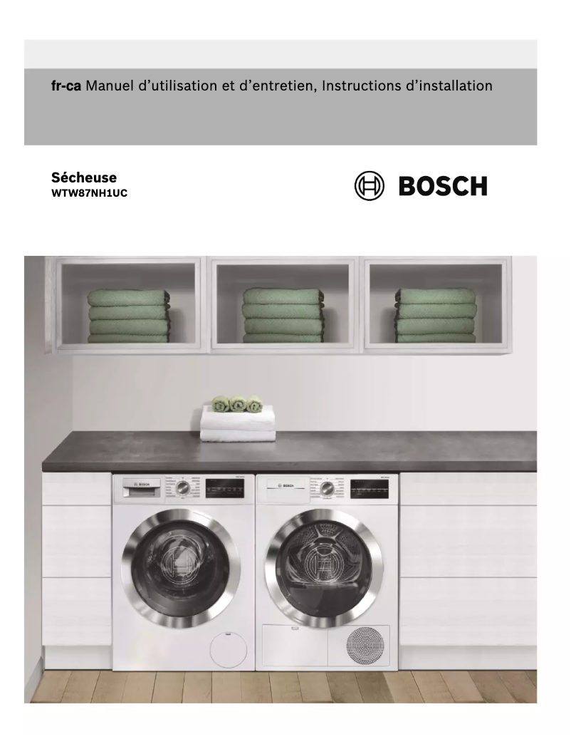 Page 1 of the manual Installation Guide Bosch WTW87NH1UC