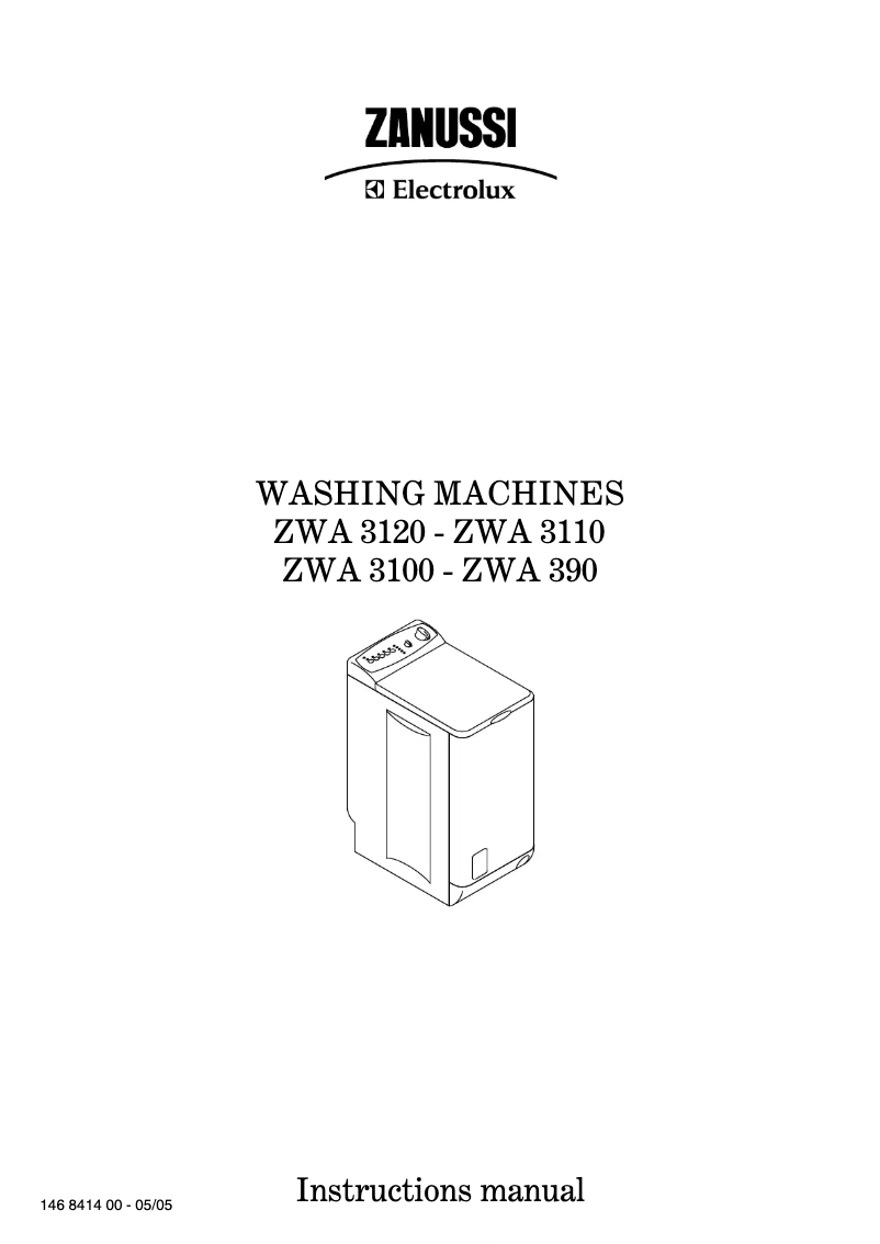 Page 1 of the manual User Manual Zanussi-Electrolux ZWA 390