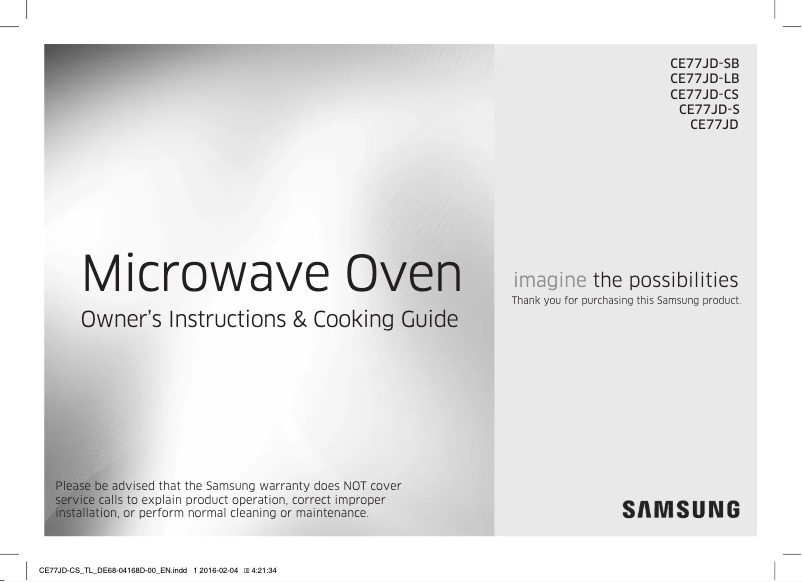 Page 1 of the manual User Manual Samsung CE77JD-LB