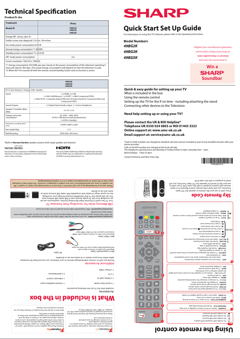 First page image of the manual for 49BG3K