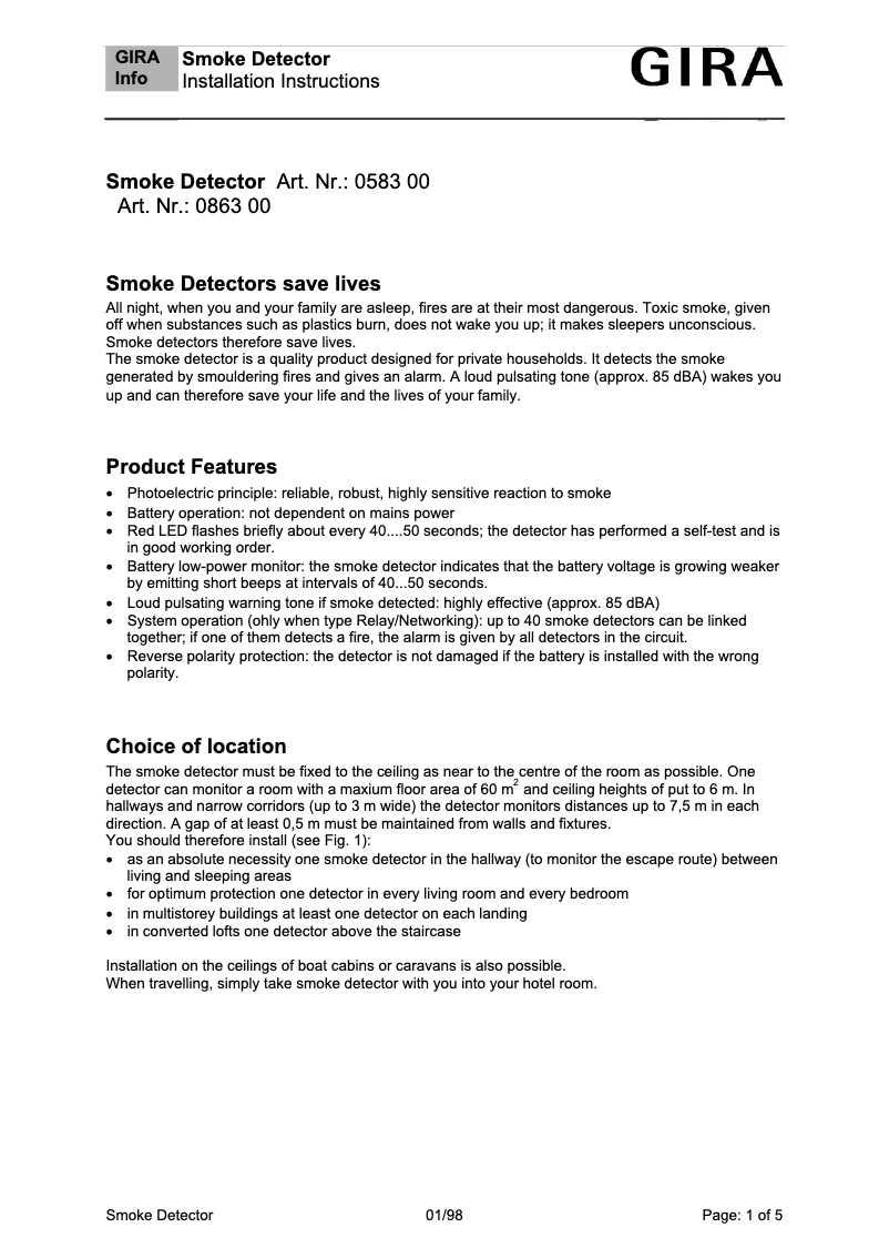 First page image of the manual for 0583 00