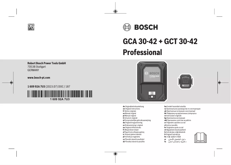 Page 1 of the manual User Manual Bosch GCA 30-42 + GCT 30-42 Professional