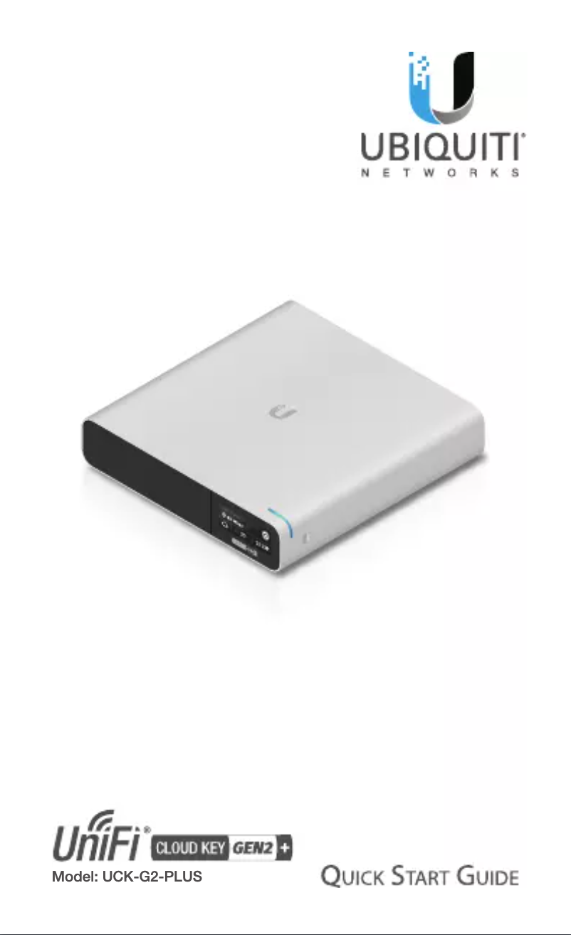 Page 1 de la notice Manuel utilisateur Ubiquiti Networks UniFi Cloud Key Gen2 Plus