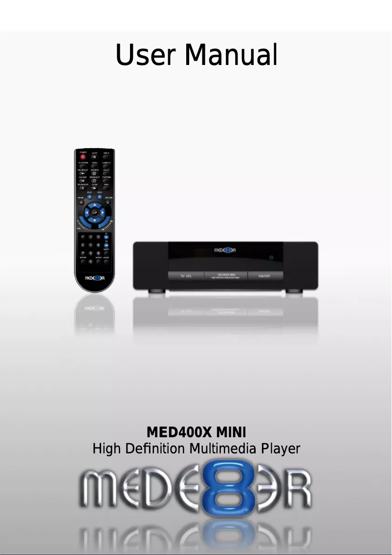 Page 1 of the manual User Manual Mede8er MED400X Mini