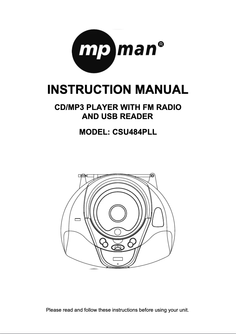 Page 1 of the manual User Manual Mpman CSU484PLL