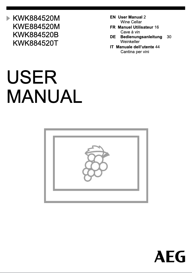 Page 1 of the manual User Manual AEG KWE884520M