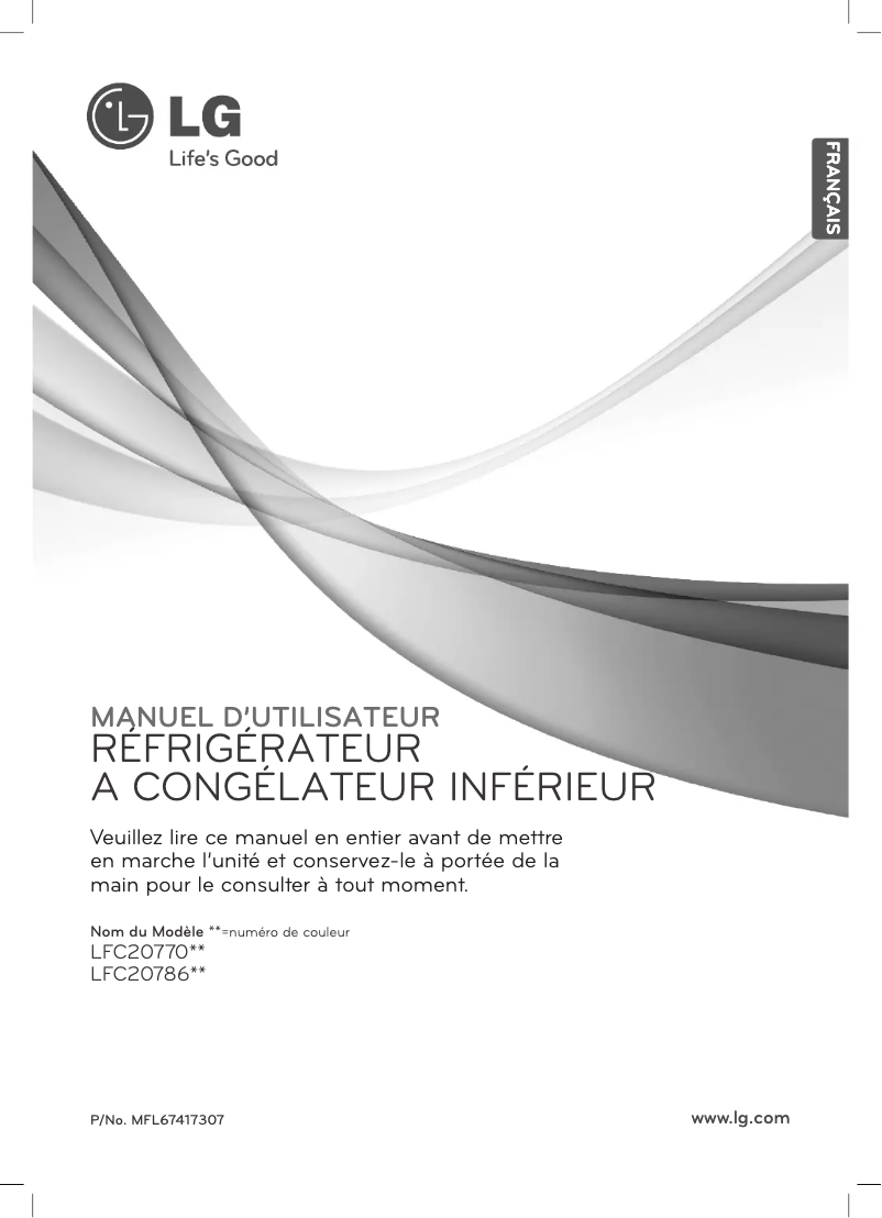 First page image of the manual for LFC20786SB