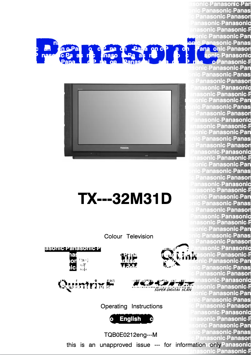 First page image of the manual for TX-32M31D