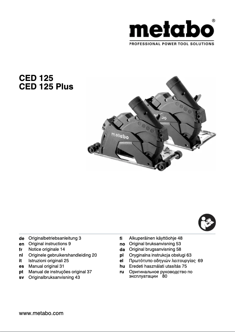 First page image of the manual for CED 125 Plus
