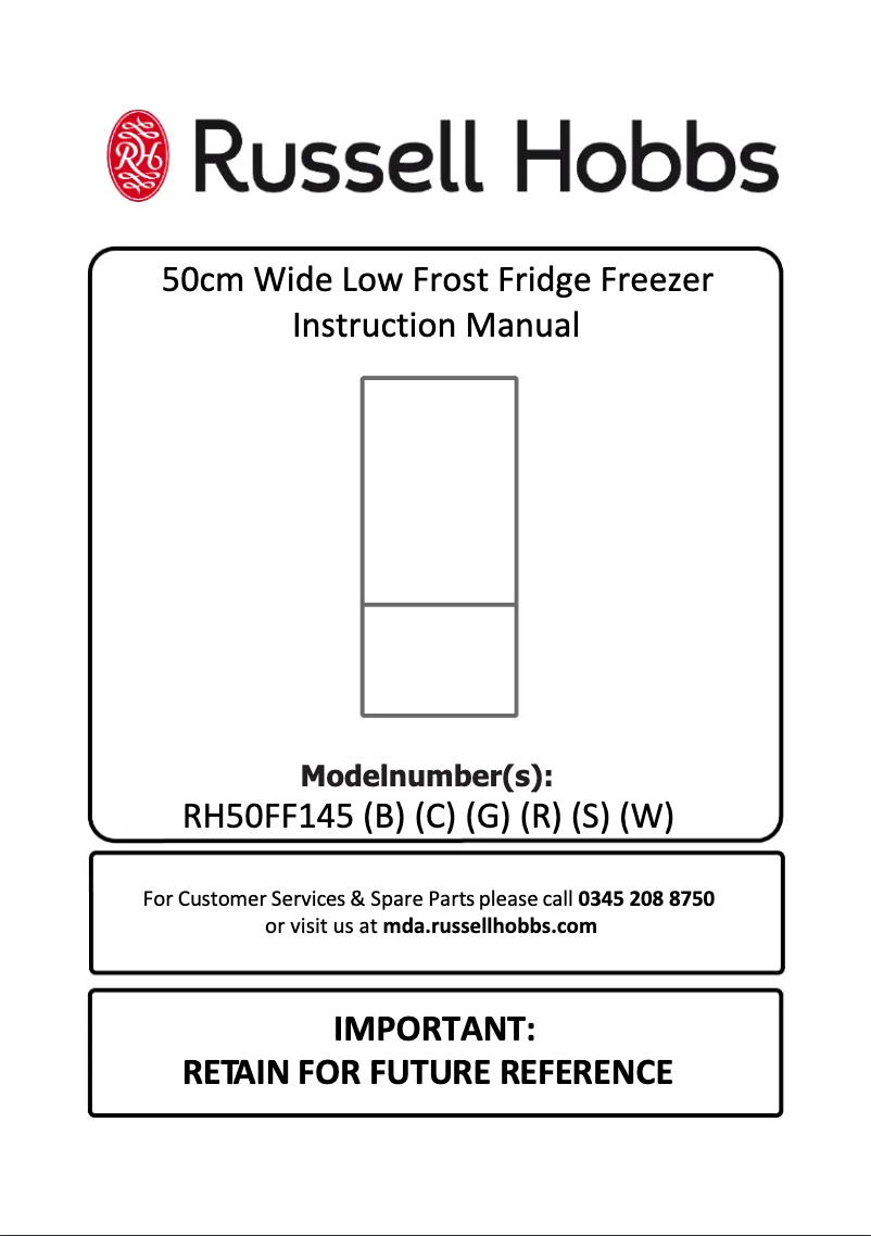 First page image of the manual for RH50FF145