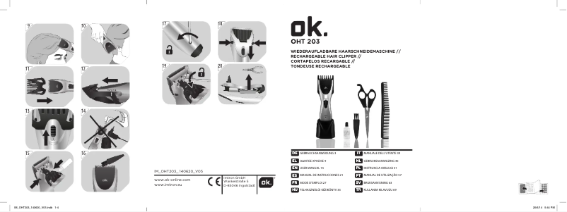 First page image of the manual for OHT 203