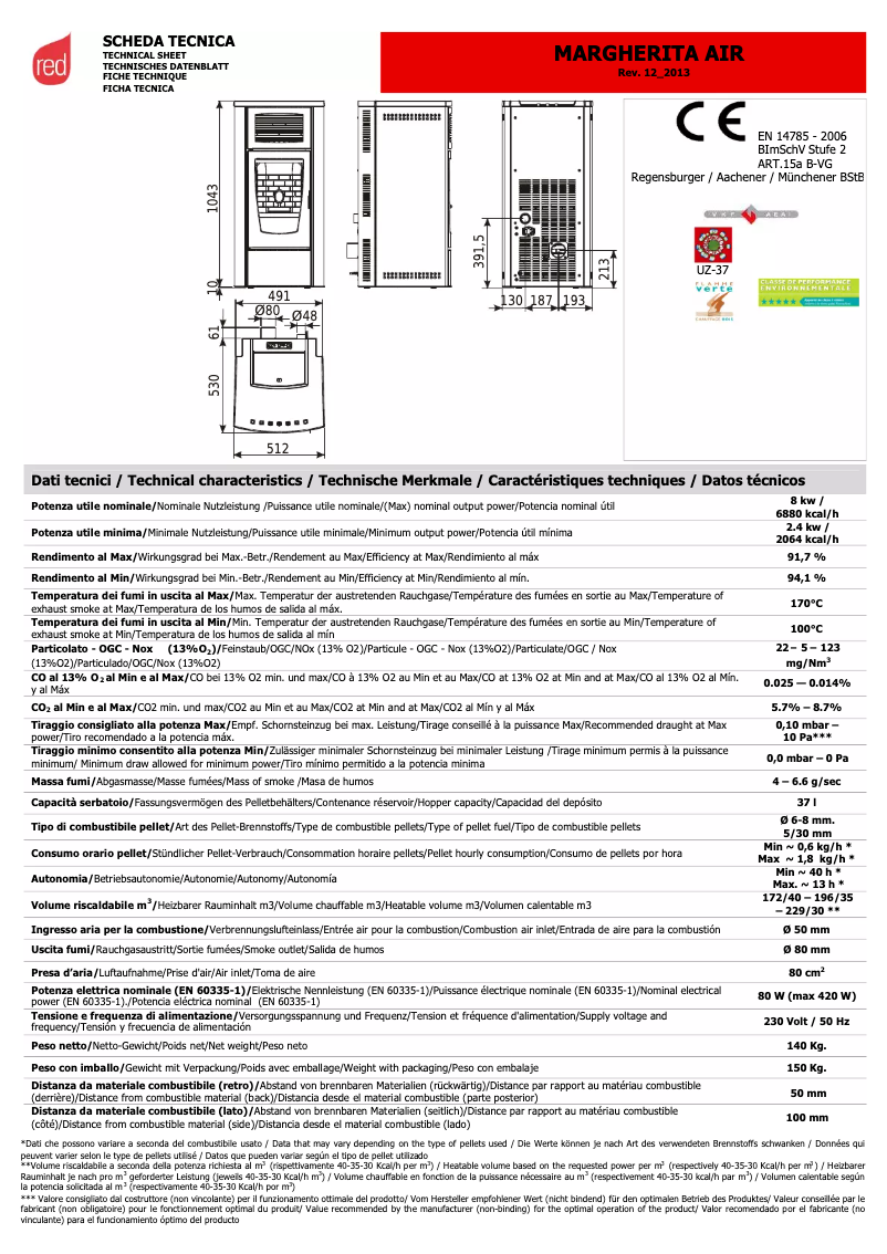 First page image of the manual for Margherita Air