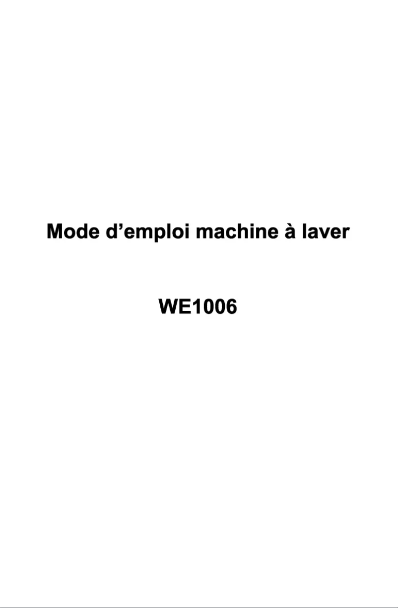 First page image of the manual for WE1006
