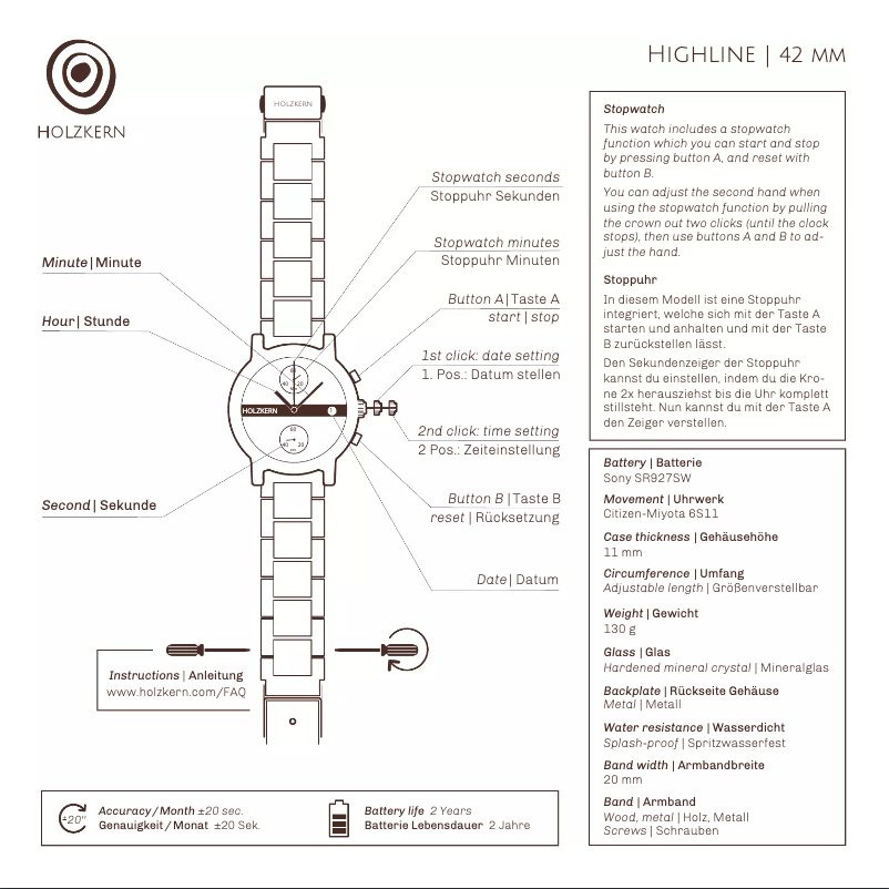 Page 1 of the manual User Manual Holzkern Akashi