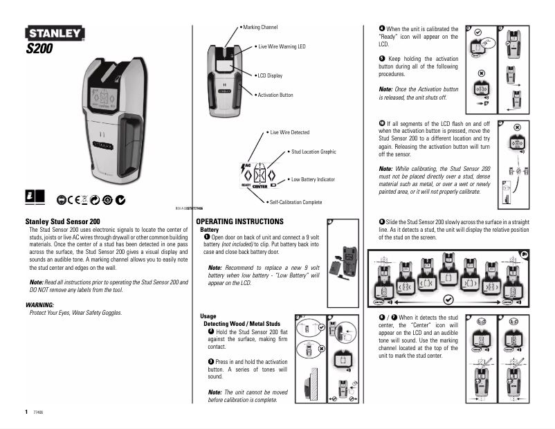 Page 1 of the manual User Manual Stanley S200