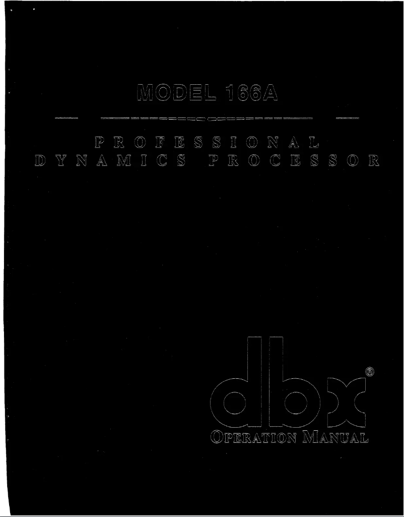 Image de la première page du manuel de l'appareil 166A