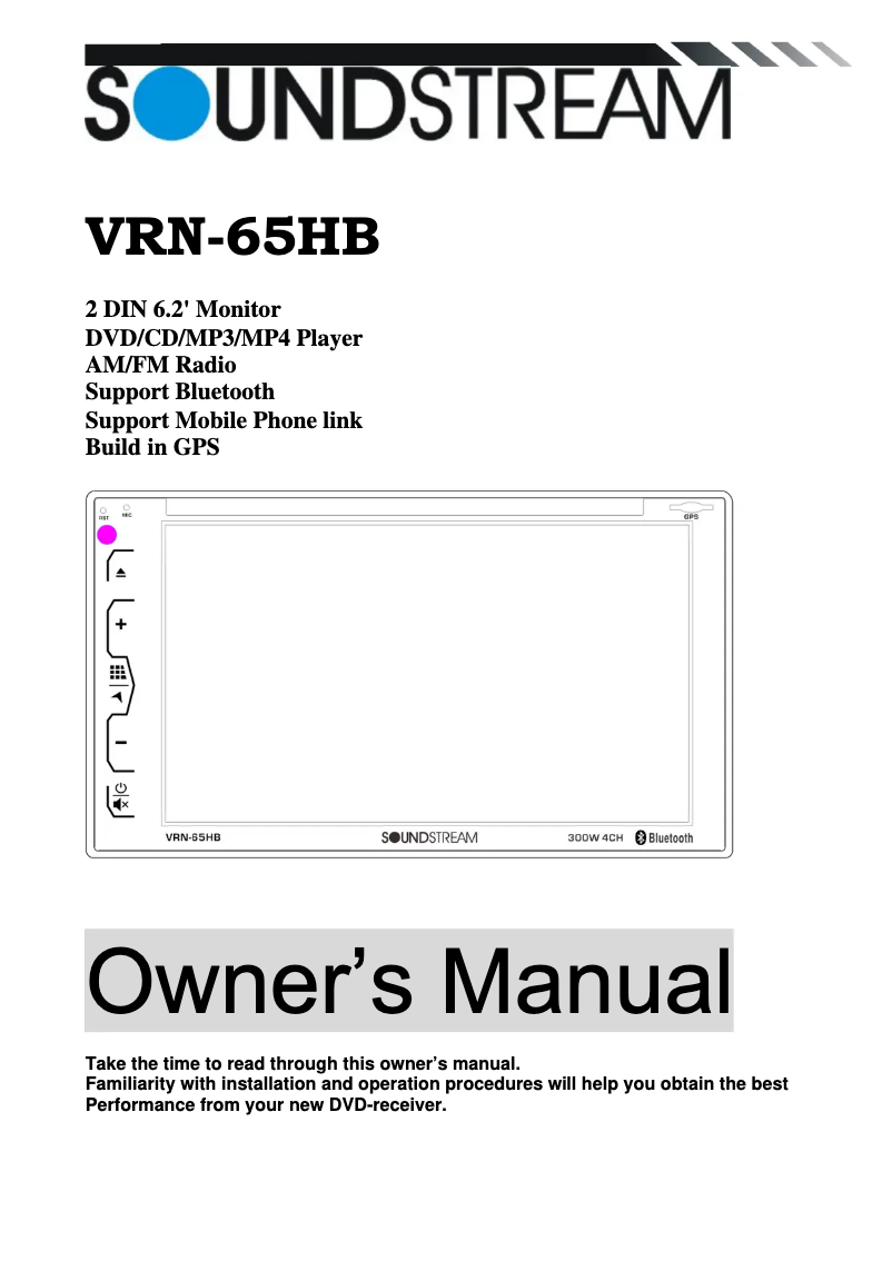 First page image of the manual for VRN-65HB