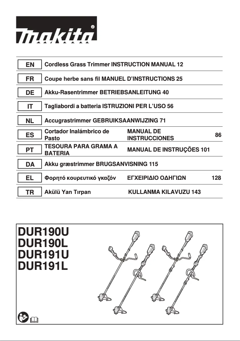 Page 1 of the manual User Manual Makita DUR190L