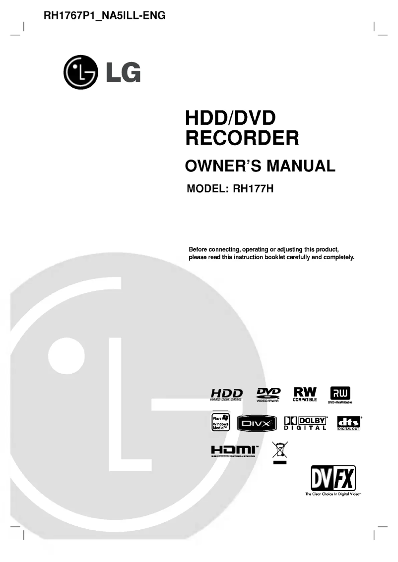 First page image of the manual for RH1767P1