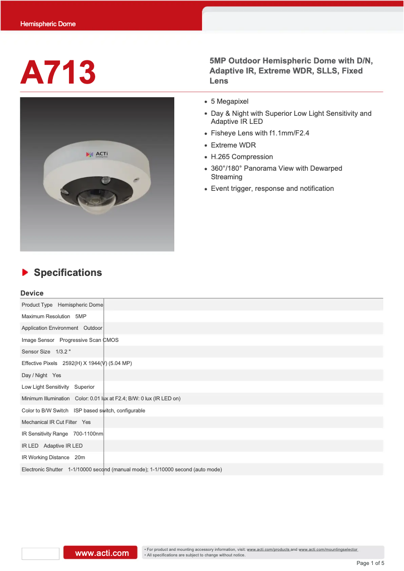First page image of the manual for A713