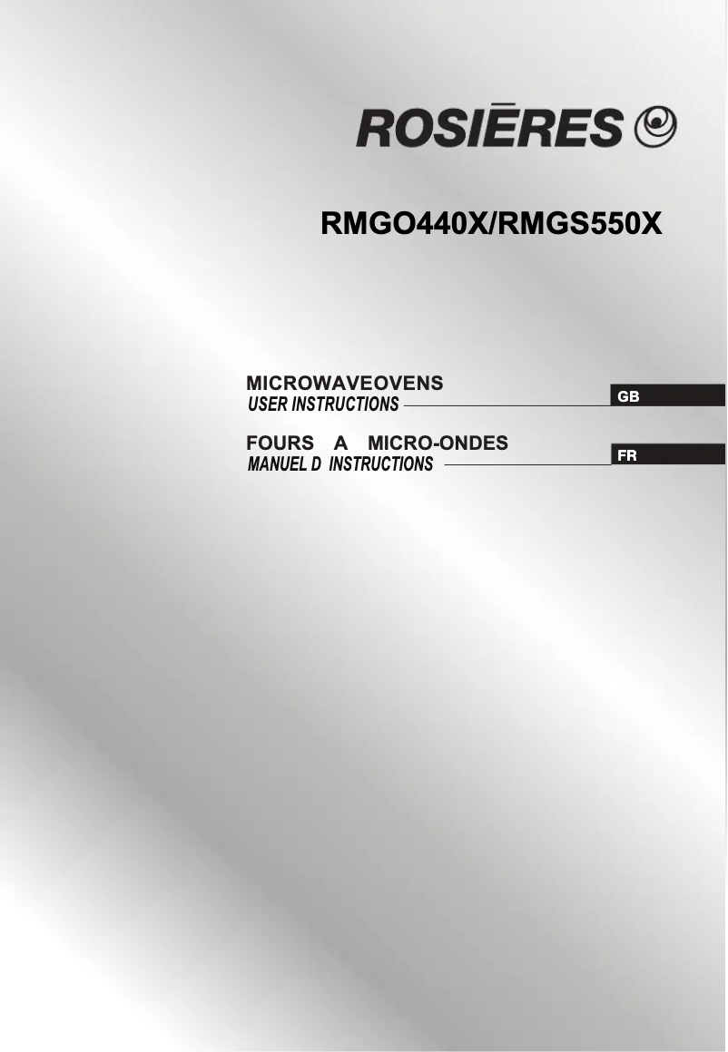 First page image of the manual for RMGS 550X
