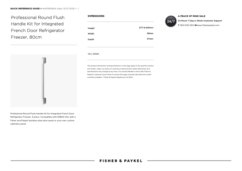 Page 1 of the manual User Manual Fisher & Paykel AHP3RD80A