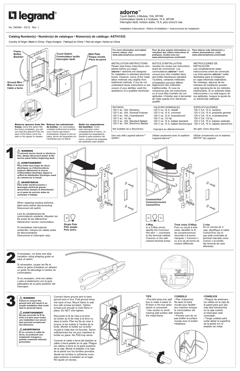 First page image of the manual for ASTH1532W2