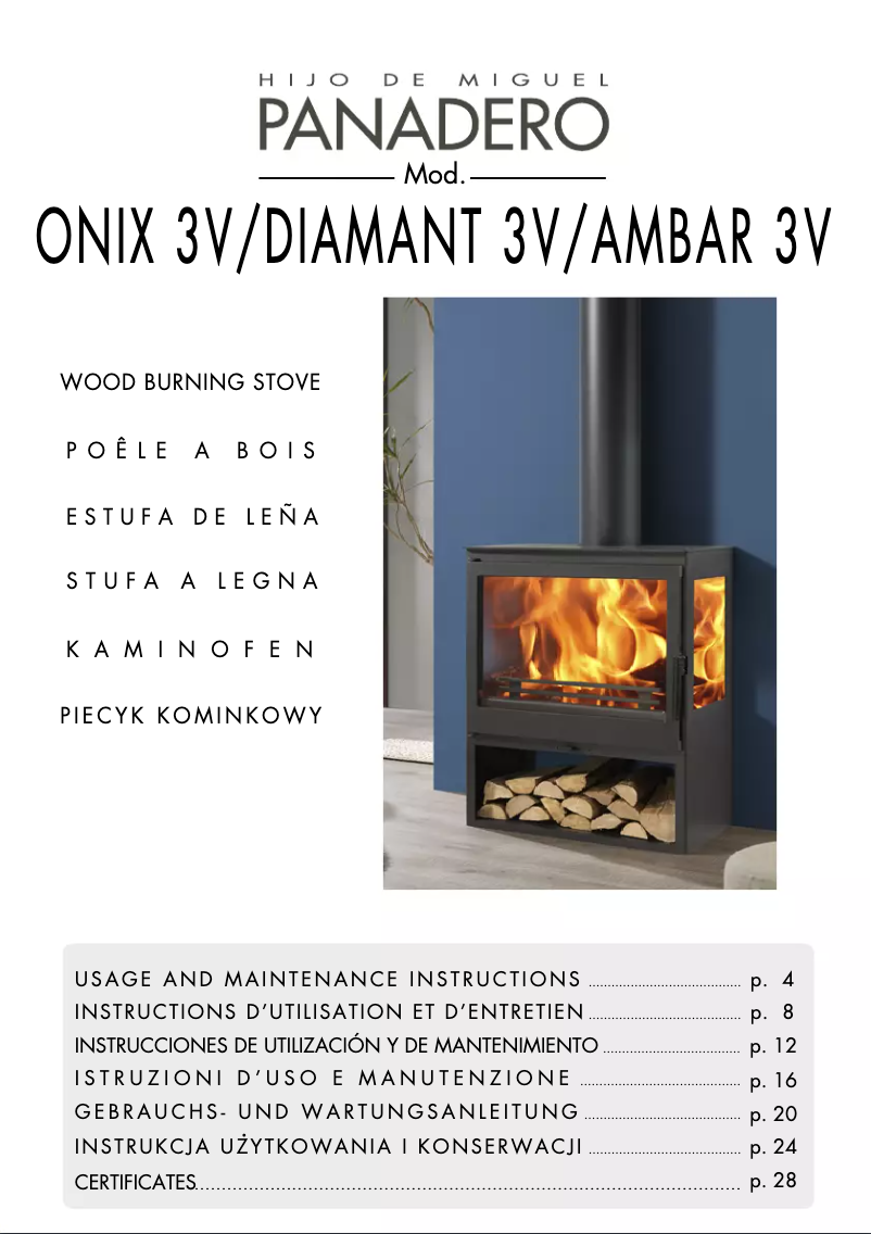 First page image of the manual for Onix 3V