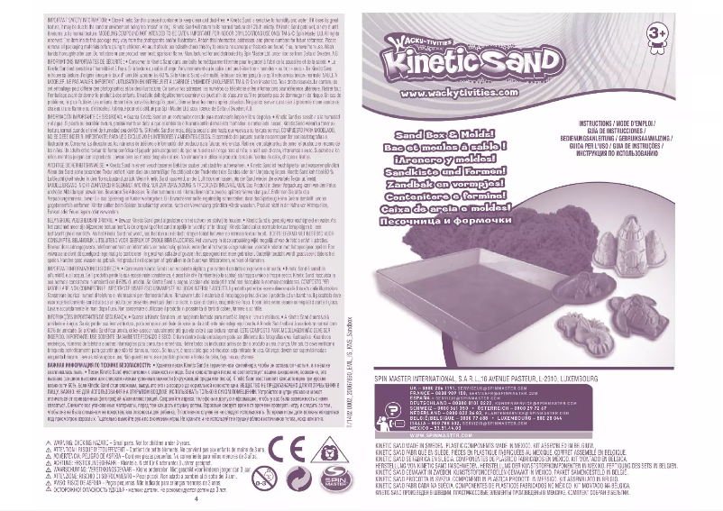 First page image of the manual for Sandbox & Molds