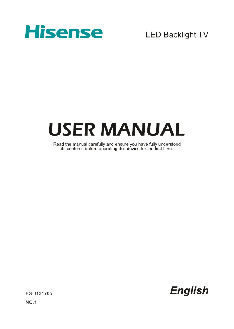 Page 1 of the manual User Manual Hisense 55K600
