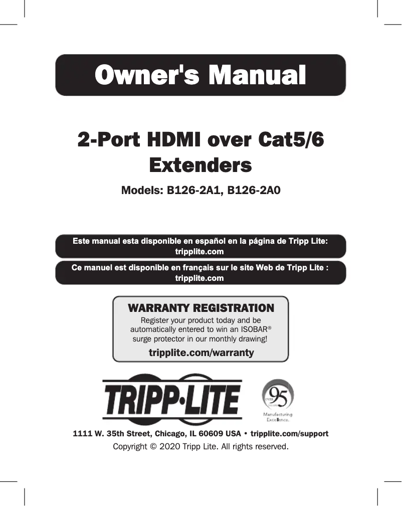 Page 1 of the manual User Manual Tripp Lite B126-2A0