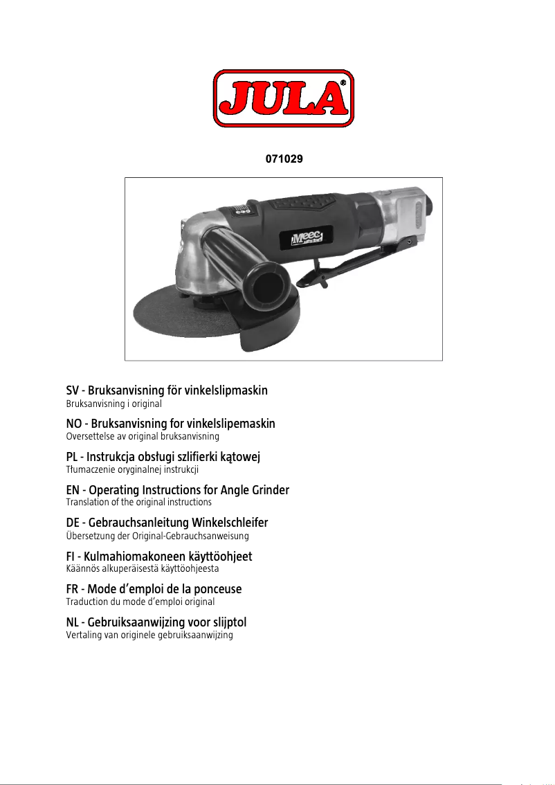 Page 1 of the manual User Manual Meec Tools 071029