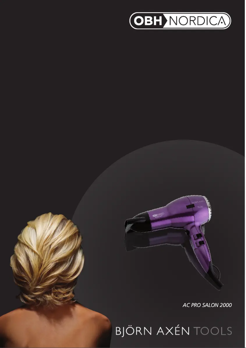 Page 1 of the manual User Manual OBH Nordica AC Pro Salon