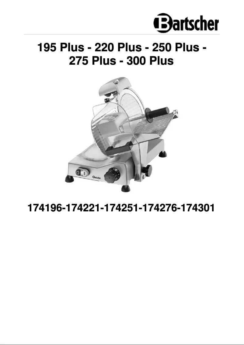 Page 1 of the manual User Manual Bartscher 174301