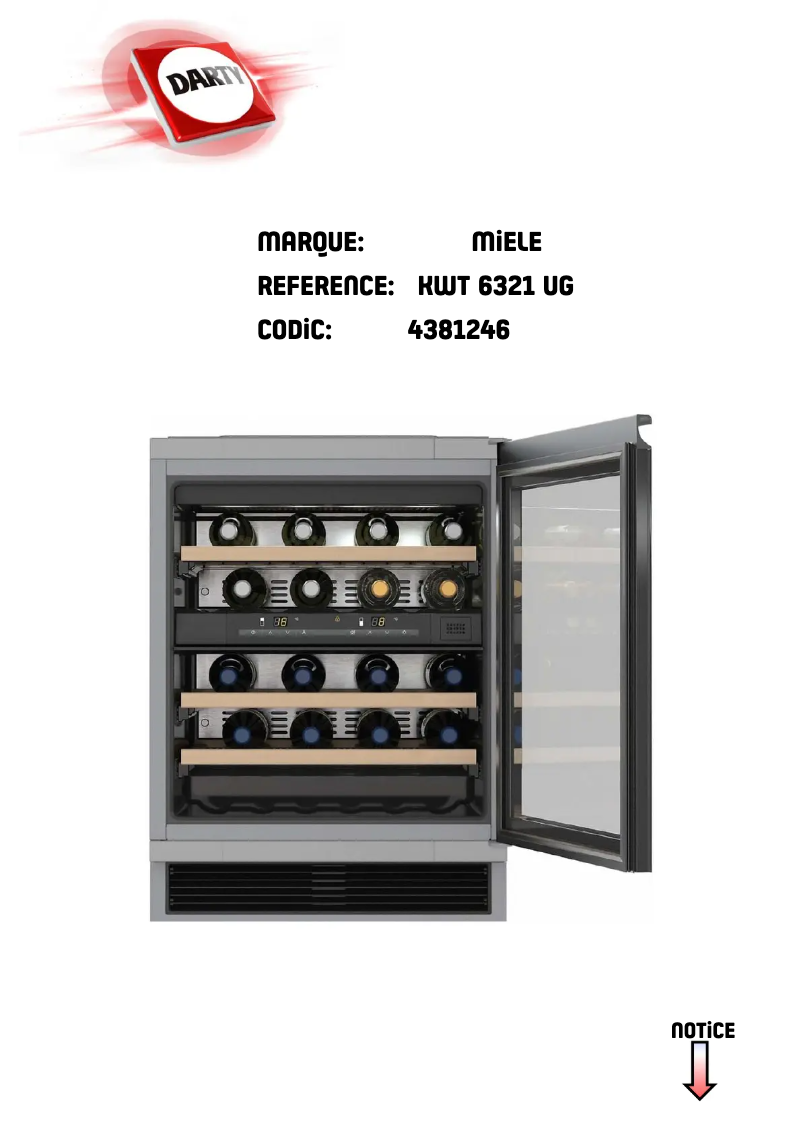 Page 1 of the manual User Manual Miele KWT 6321 UG