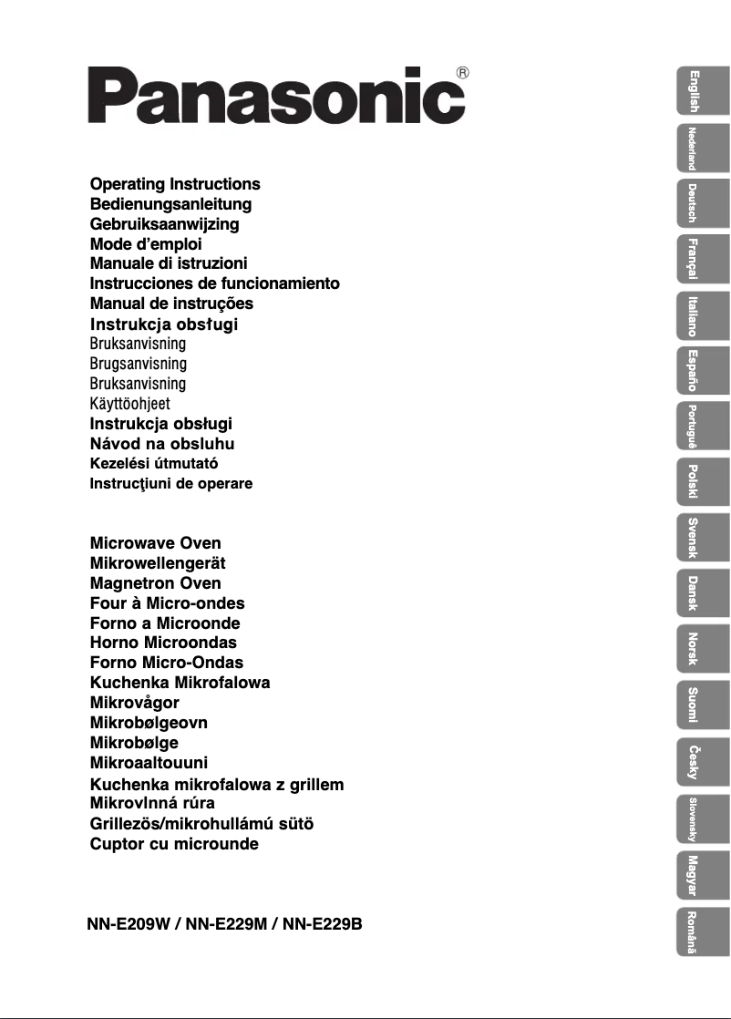 First page image of the manual for NN-E229M