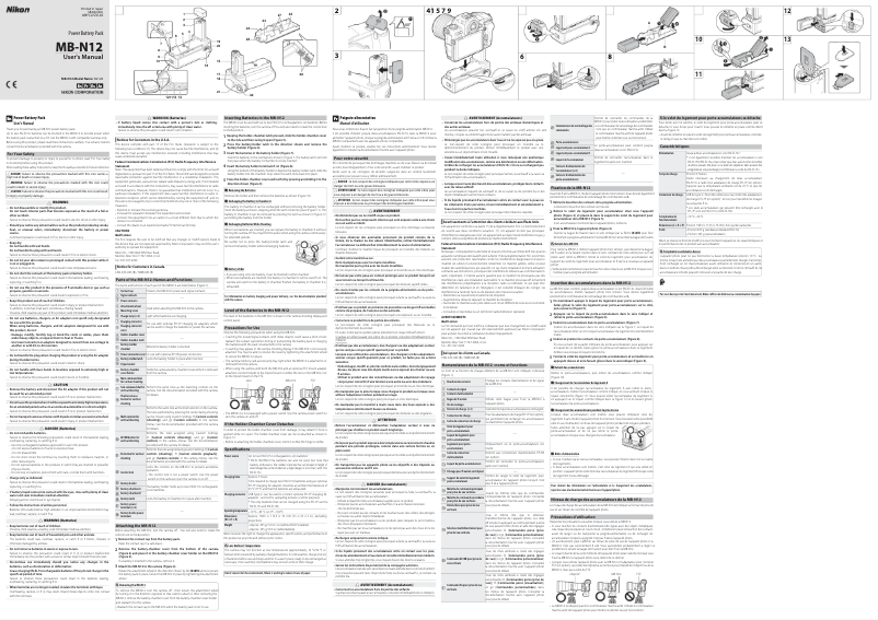 Page 1 of the manual User Manual Nikon MB-N12