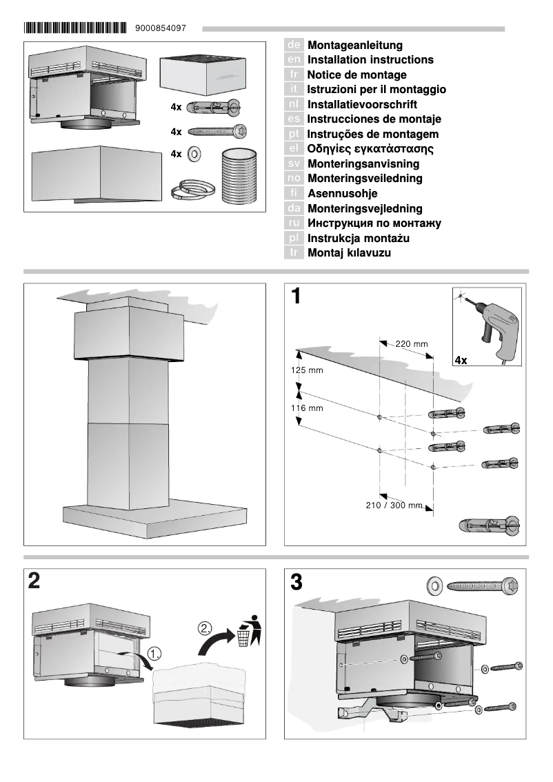 Page 1 of the manual Installation Guide Bosch Serie | 6 DWA098E50