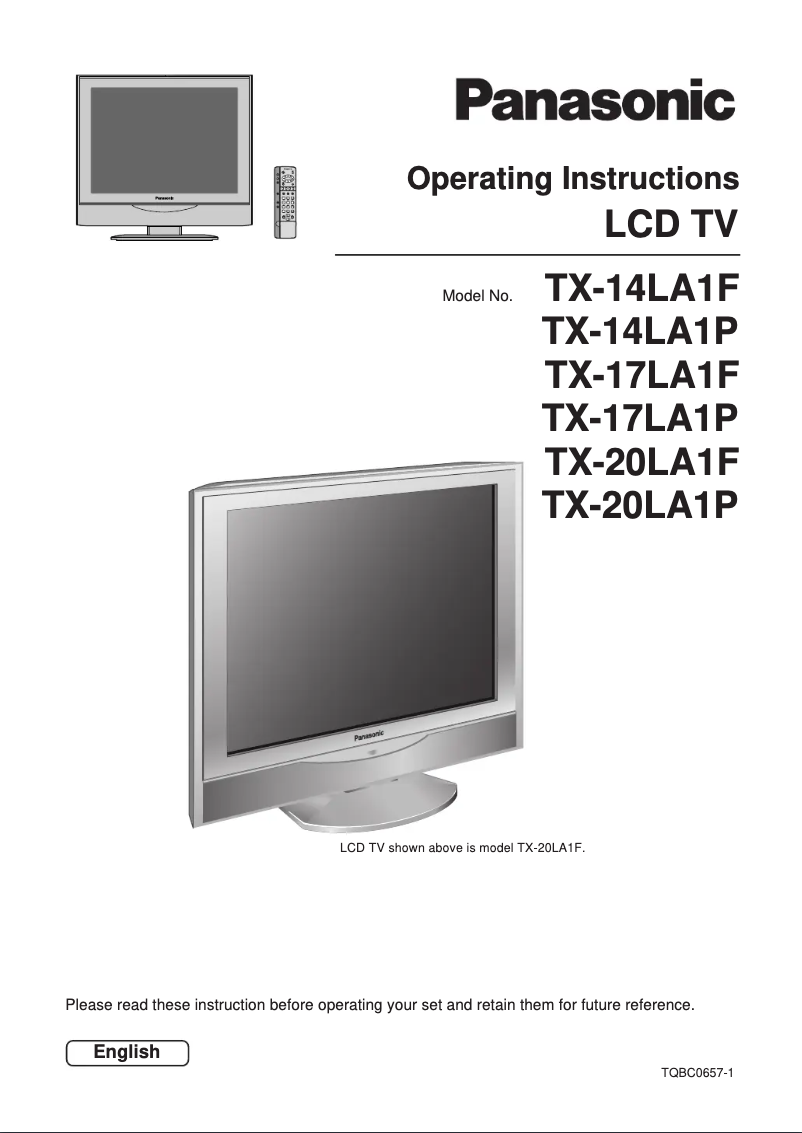 First page image of the manual for TX-14LA1F