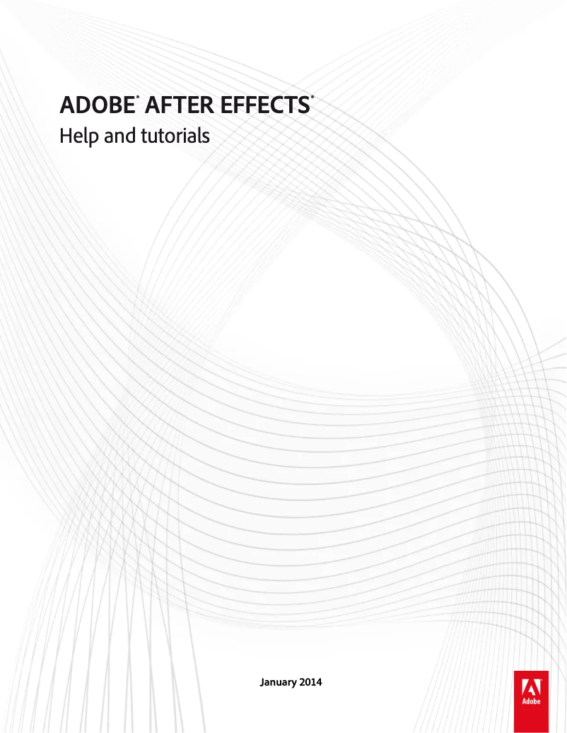 Page 1 of the manual User Manual Adobe After Effects