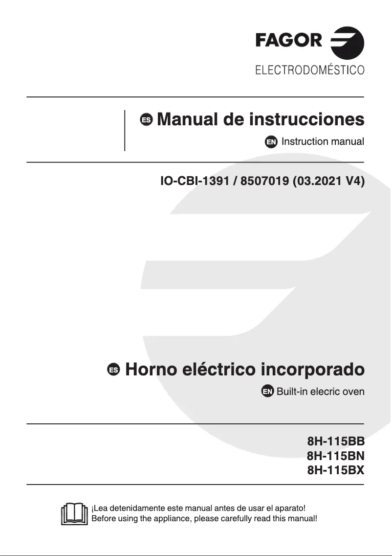 First page image of the manual for 8H-115BN
