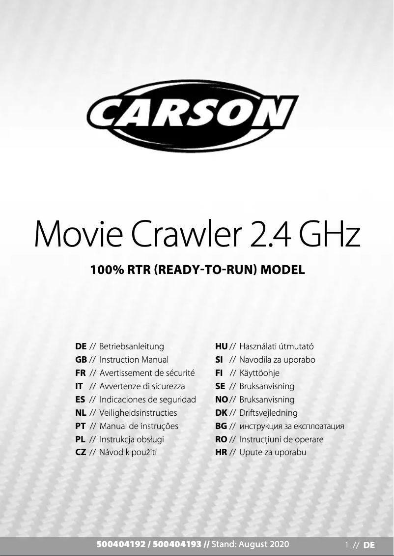 First page image of the manual for Movie App Crawlee