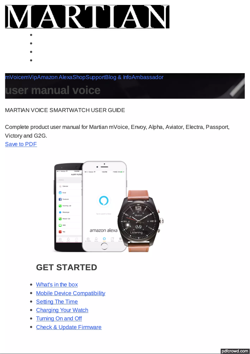 First page image of the manual for mVoice AE 01