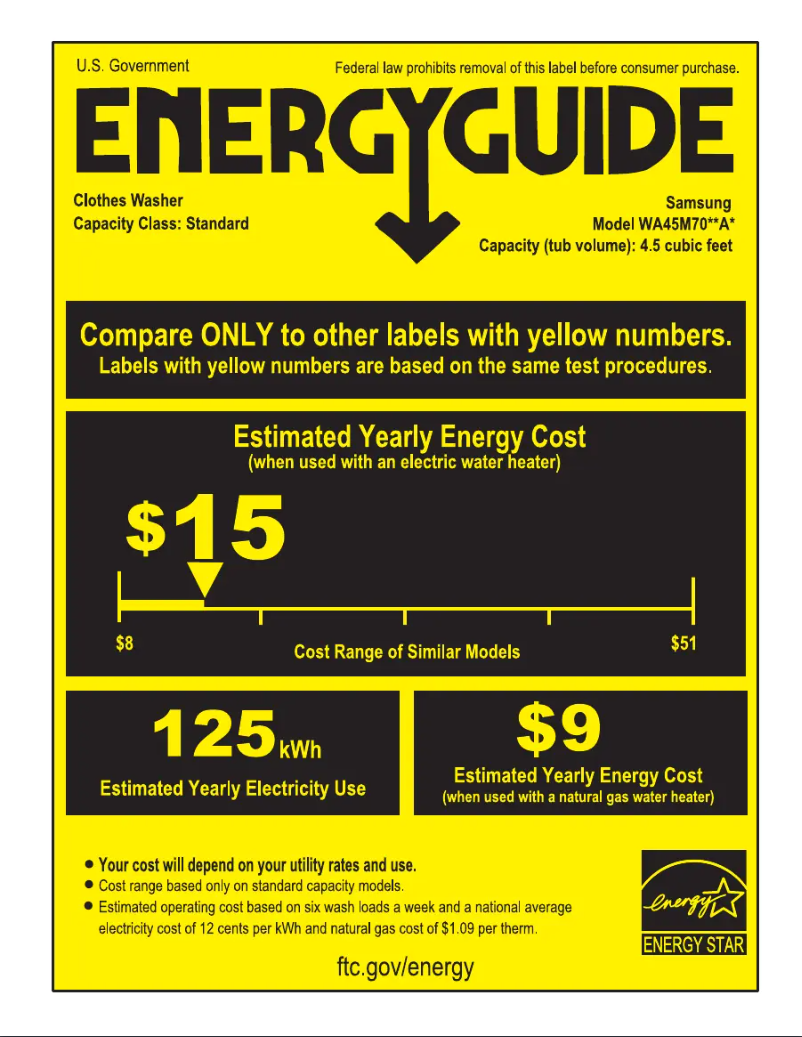 First page image of the manual for WA45M7050A