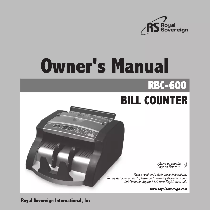 First page image of the manual for RBC-600