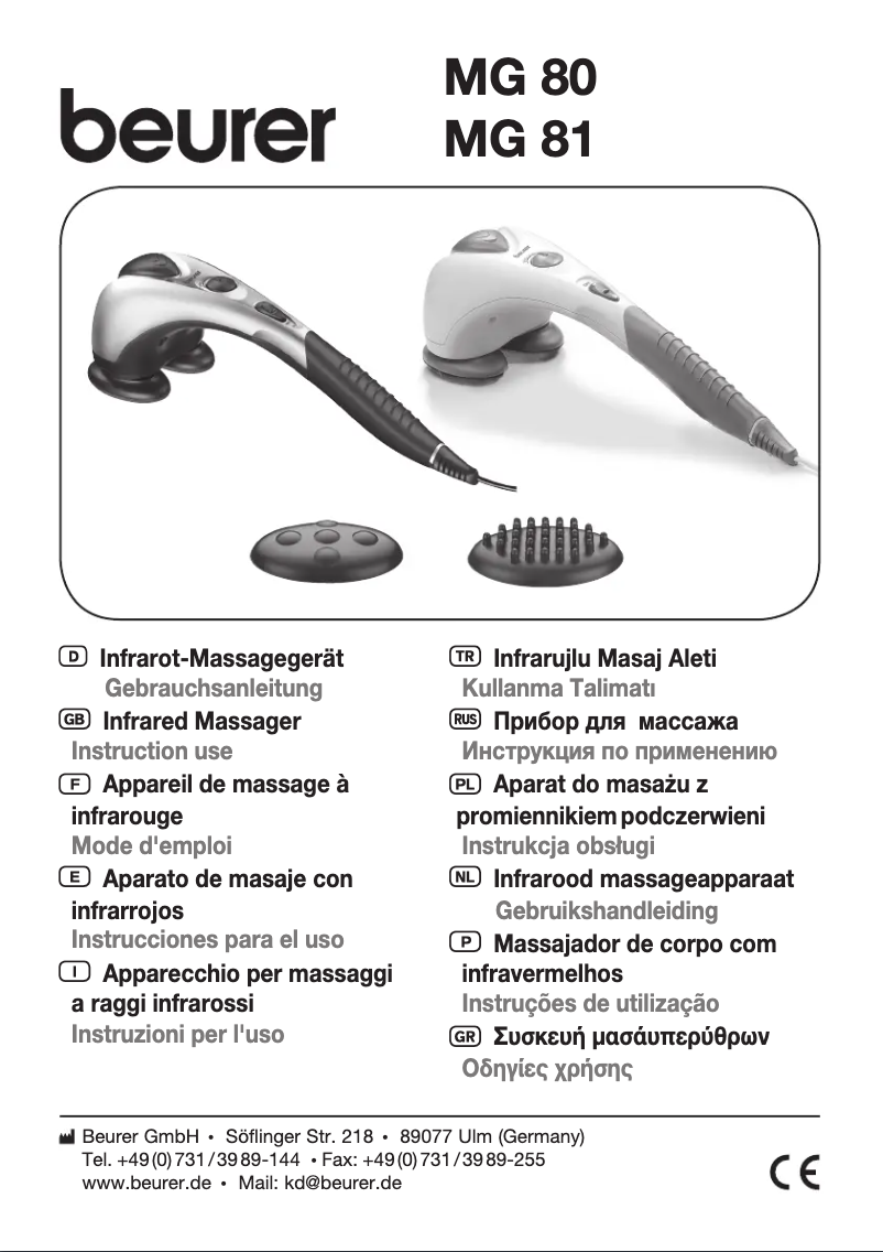 Page 1 of the manual User Manual Beurer MG 81