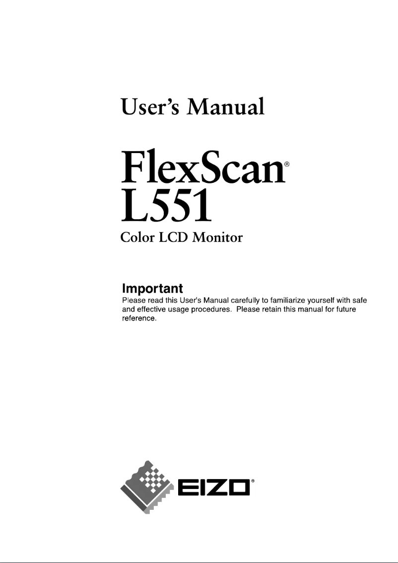 First page image of the manual for FlexScan L551
