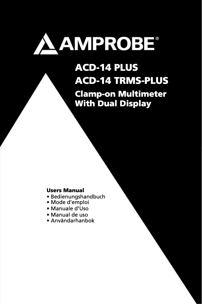 Page 1 of the manual User Manual Amprobe ACD-14-PLUS